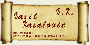 Vasil Kasalović vizit kartica